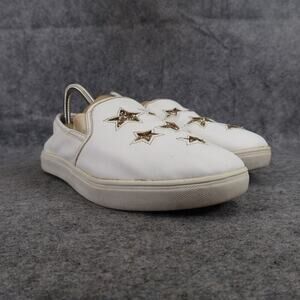 Brash Shoes Girls 6 Sneaker Slip On Casual Stars Gold Glitter White Comfort Flat
